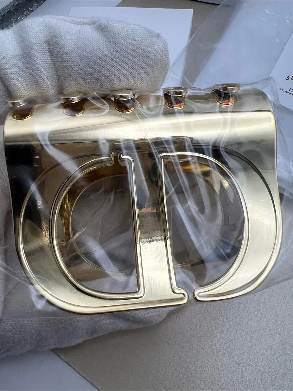 Dior CD Logo Gold Tone Polished Metal Beauty Hair Claw Clip NWT Limited Edition